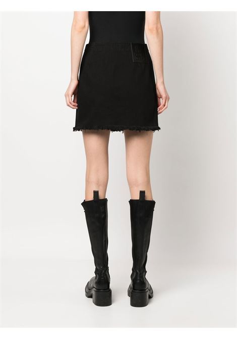 Minigonna con orlo sfrangiato in nero - donna RAF SIMONS | 231W467100320099